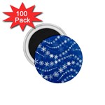 Snowflakes Winter Background 1.75  Magnets (100 pack) 