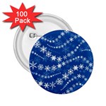 Snowflakes Winter Background 2.25  Buttons (100 pack) 