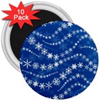 Snowflakes Winter Background 3  Magnets (10 pack) 