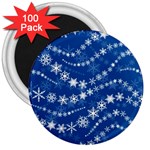 Snowflakes Winter Background 3  Magnets (100 pack)