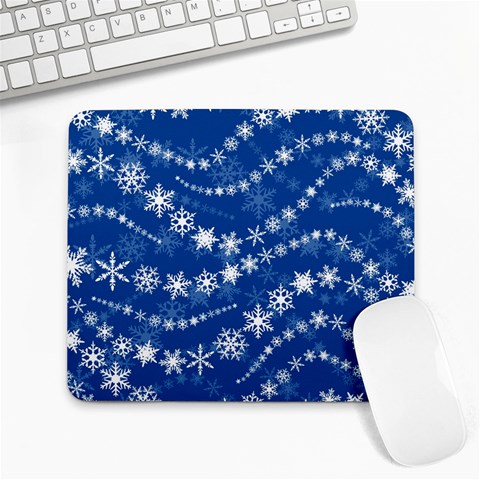 Snowflakes Winter Background Large Mousepad from ArtsNow.com Front