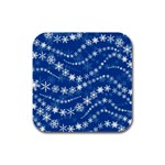 Snowflakes Winter Background Rubber Square Coaster (4 pack)