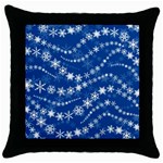 Snowflakes Winter Background Throw Pillow Case (Black)