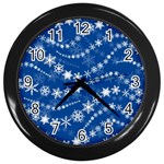 Snowflakes Winter Background Wall Clock (Black)