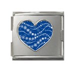 Snowflakes Winter Background Mega Link Heart Italian Charm (18mm)