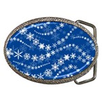 Snowflakes Winter Background Belt Buckles