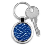 Snowflakes Winter Background Key Chain (Round)