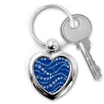 Snowflakes Winter Background Key Chain (Heart)