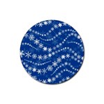 Snowflakes Winter Background Rubber Round Coaster (4 pack)