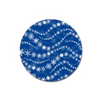 Snowflakes Winter Background Magnet 3  (Round)