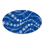Snowflakes Winter Background Oval Magnet