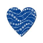 Snowflakes Winter Background Heart Magnet