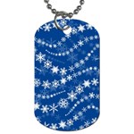 Snowflakes Winter Background Dog Tag (One Side)