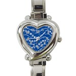 Snowflakes Winter Background Heart Italian Charm Watch