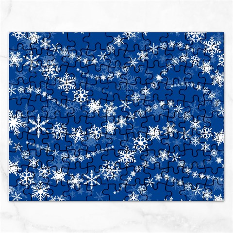 Snowflakes Winter Background Rectangular Jigsaw Puzzl from ArtsNow.com Front