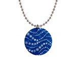 Snowflakes Winter Background 1  Button Necklace
