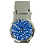 Snowflakes Winter Background Money Clip Watches
