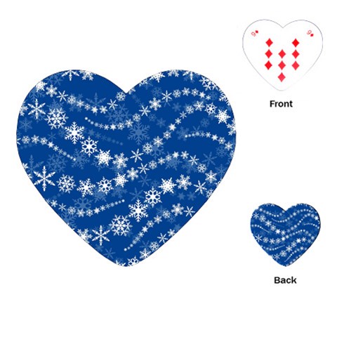 Snowflakes Winter Background Playing Cards Single Design (Heart) from ArtsNow.com Front