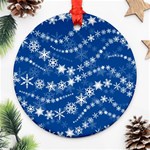 Snowflakes Winter Background Round Ornament (Two Sides)