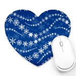 Snowflakes Winter Background Heart Mousepad