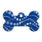 Snowflakes Winter Background Dog Tag Bone (One Side)