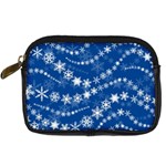 Snowflakes Winter Background Digital Camera Leather Case