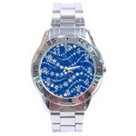 Snowflakes Winter Background Stainless Steel Analogue Watch