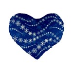 Snowflakes Winter Background Standard 16  Premium Heart Shape Cushions