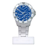 Snowflakes Winter Background Plastic Nurses Watch