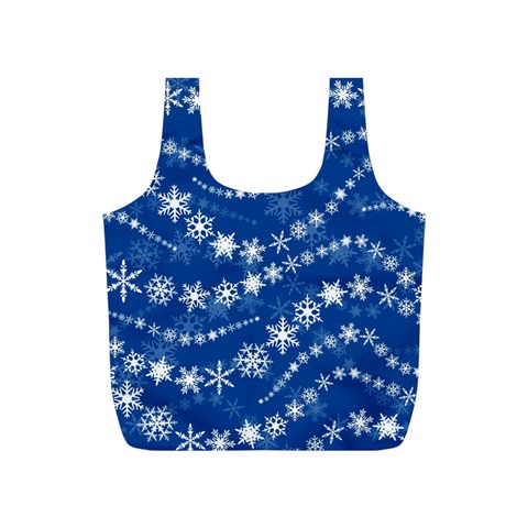 Snowflakes Winter Background Full Print Recycle Bag (S) from ArtsNow.com Front