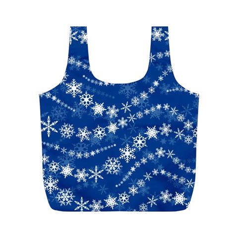 Snowflakes Winter Background Full Print Recycle Bag (M) from ArtsNow.com Front
