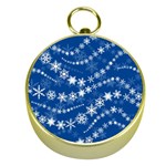 Snowflakes Winter Background Gold Compasses