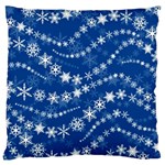 Snowflakes Winter Background Large Premium Plush Fleece Cushion Case (Two Sides)