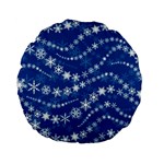Snowflakes Winter Background Standard 15  Premium Flano Round Cushions