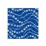 Snowflakes Winter Background Satin Bandana Scarf 22  x 22 