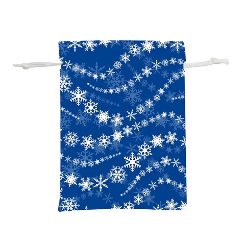 Snowflakes Winter Background Lightweight Drawstring Pouch (M) from ArtsNow.com Front