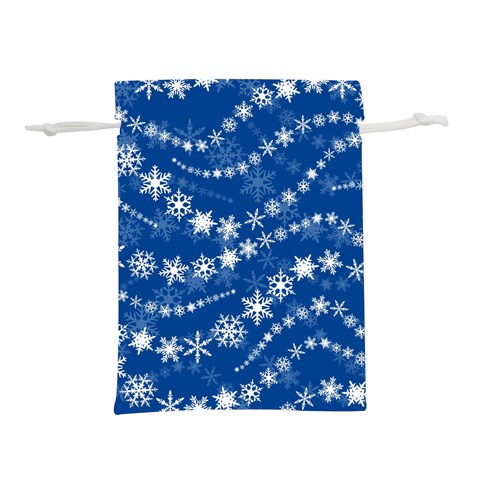 Snowflakes Winter Background Lightweight Drawstring Pouch (L) from ArtsNow.com Front