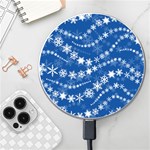 Snowflakes Winter Background Wireless Fast Charger(White)