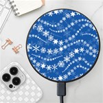 Snowflakes Winter Background Wireless Fast Charger(Black)