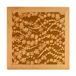 Snowflakes Winter Background Wood Photo Frame Cube