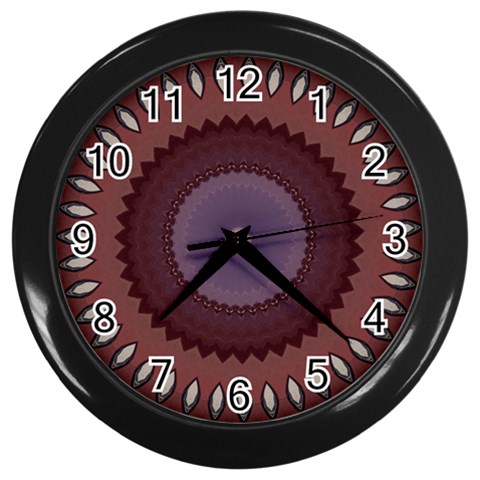 Art Pattern Design Wall Clock (Black) from ArtsNow.com Front