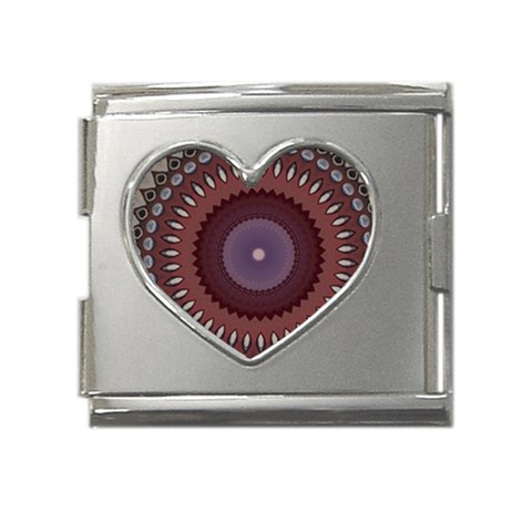 Art Pattern Design Mega Link Heart Italian Charm (18mm) from ArtsNow.com Front