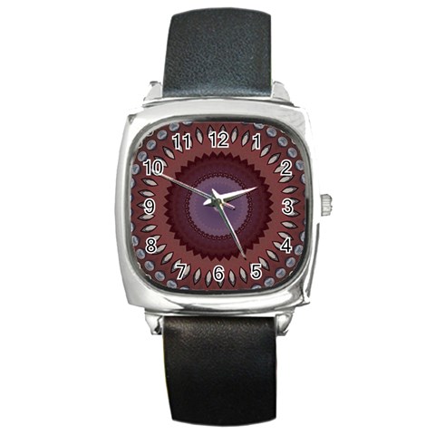 Art Pattern Design Square Metal Watch from ArtsNow.com Front