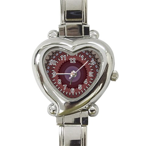 Art Pattern Design Heart Italian Charm Watch from ArtsNow.com Front