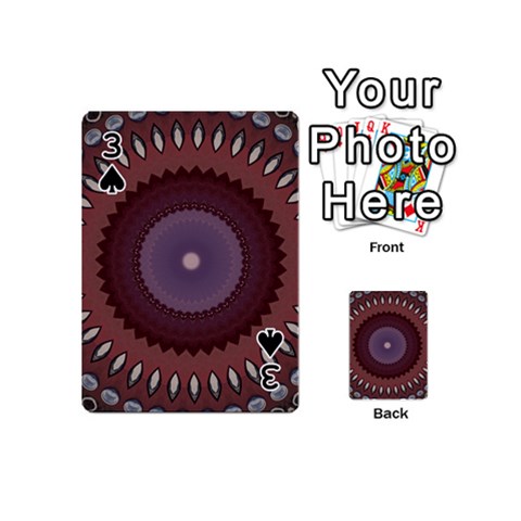 Art Pattern Design Playing Cards 54 Designs (Mini) from ArtsNow.com Front - Spade3