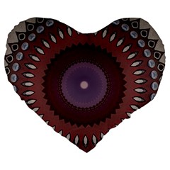 Art Pattern Design Large 19  Premium Flano Heart Shape Cushions from ArtsNow.com Front