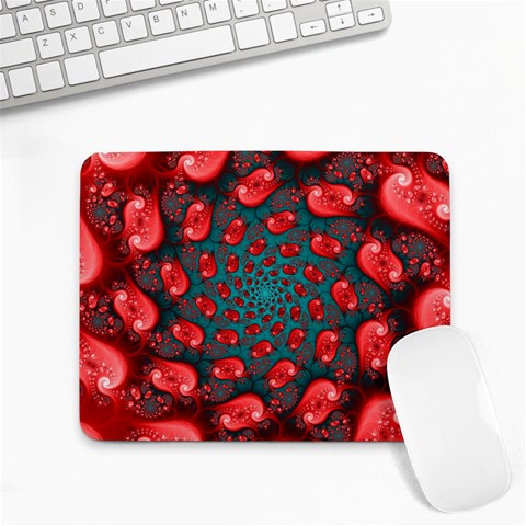 Fractal Red Spiral Abstract Art Small Mousepad from ArtsNow.com Front