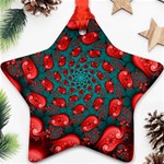 Fractal Red Spiral Abstract Art Ornament (Star)