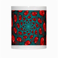 Fractal Red Spiral Abstract Art White Mug from ArtsNow.com Center