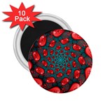 Fractal Red Spiral Abstract Art 2.25  Magnets (10 pack) 